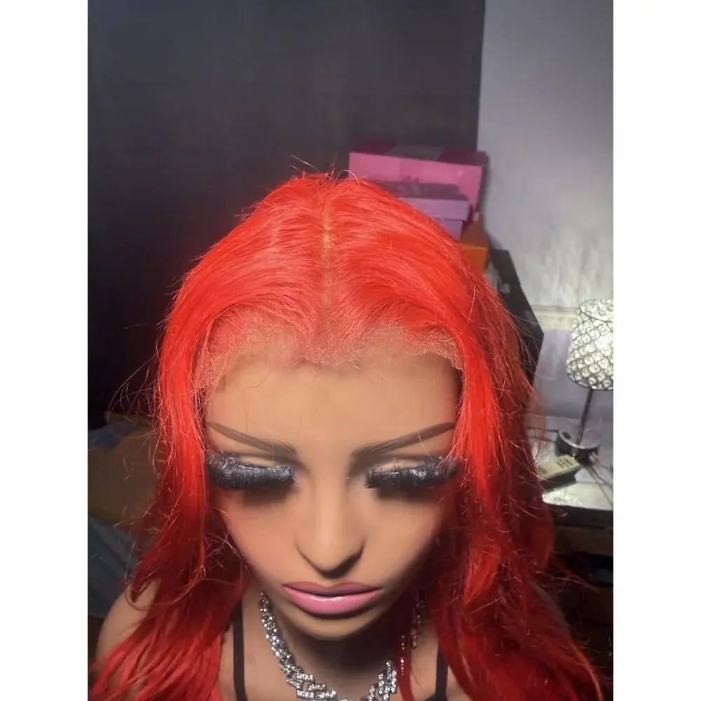 Human Hair 13x6 Lace Front Wig – Red